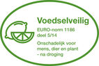 Voedselveilig - EURO-norm 1186 deel 5/14 - Onschadelijk voor mens, dier en plant - na droging